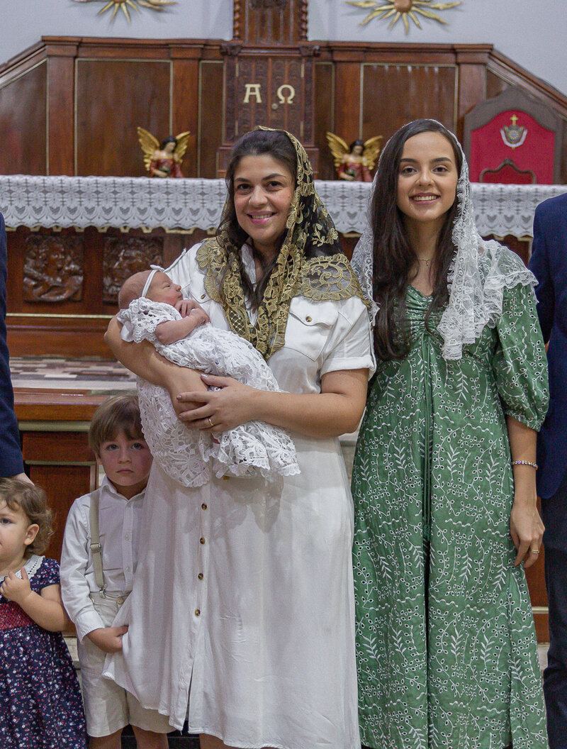 Teresa&rsquo;s baptism with godparents Isa and Lucas